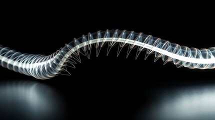 Obraz premium Abstract glowing spiral on black background.