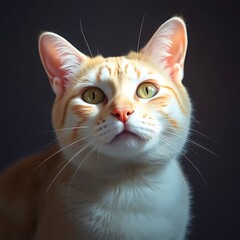 Orange and white cat portrait. (1)