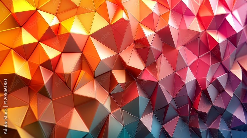 Poster abstract colorful triangular geometric pattern design