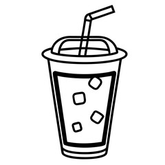 Modern Line Art Iced Coffee Design