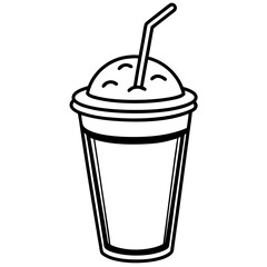 Modern Line Art Iced Coffee Design