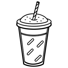 Modern Line Art Iced Coffee Design