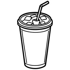 Modern Line Art Iced Coffee Design