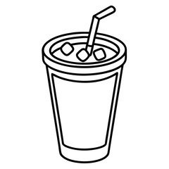 Modern Line Art Iced Coffee Design