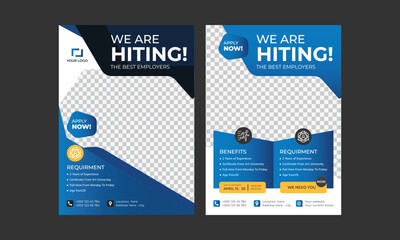 We are hiring flyer design template bundle, Poster or flyer templates for effective recruitment and hiring process