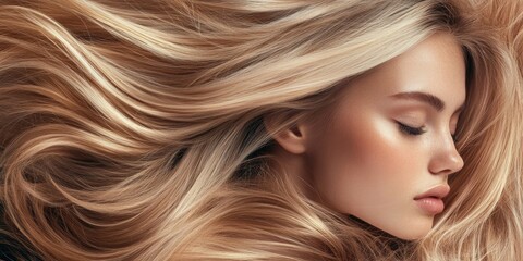 Naklejka premium Woman with long blonde hair