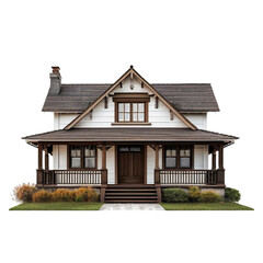 Charming Craftsman Style House isolated