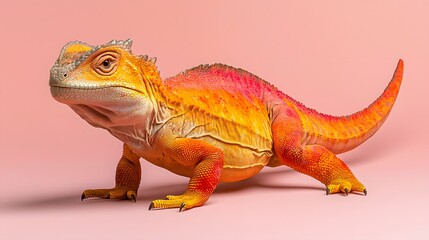 Fototapeta premium Vibrant Side Profile of Captivating Spiny-Tailed Lizard in Studio Setting