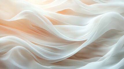 Obraz premium Soft White Fabric Draped in Gentle Waves