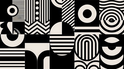 Retro black and white seamless backgrounds