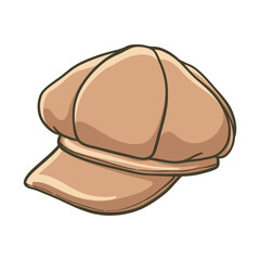 vintage classic hat illustration design, hand drawn doodle vector