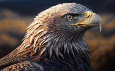 Obraz premium Golden Eagle Portrait: A Majestic Gaze