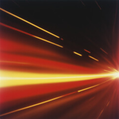 Abstract Spectrum of Vibrant Yellow and Red Color Burst Light Rays
