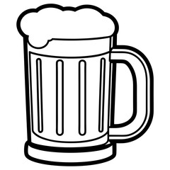 Outline of a Beer Mug - Vector Design