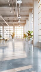 Bright and Modern Office Space with Professionals Discussing Renovation Plans for Design Concepts