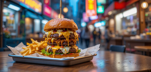 burgur in plates Ai Generated