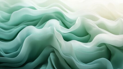 Obraz premium Soft Draped Mint Green Fabric Showing Texture and Gradient