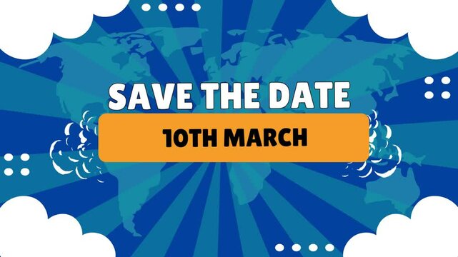 10th of March 10 save the date for march month animated background video .mp4