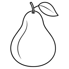 Pear Line Drawing Clean Vector Art