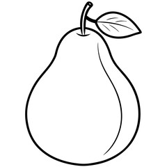 Pear Line Drawing Clean Vector Art