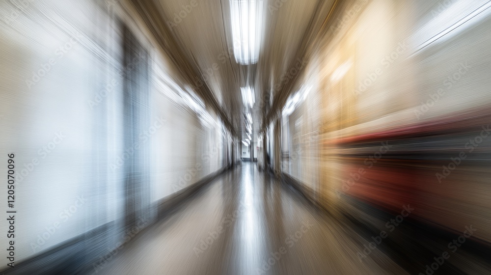 Poster abstract corridor motion blur image showing speed and movement