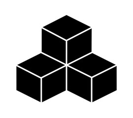 cube icon vector on white background. sugar icon
