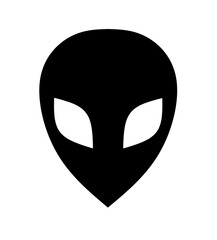 vector alien face on white background. alien icon