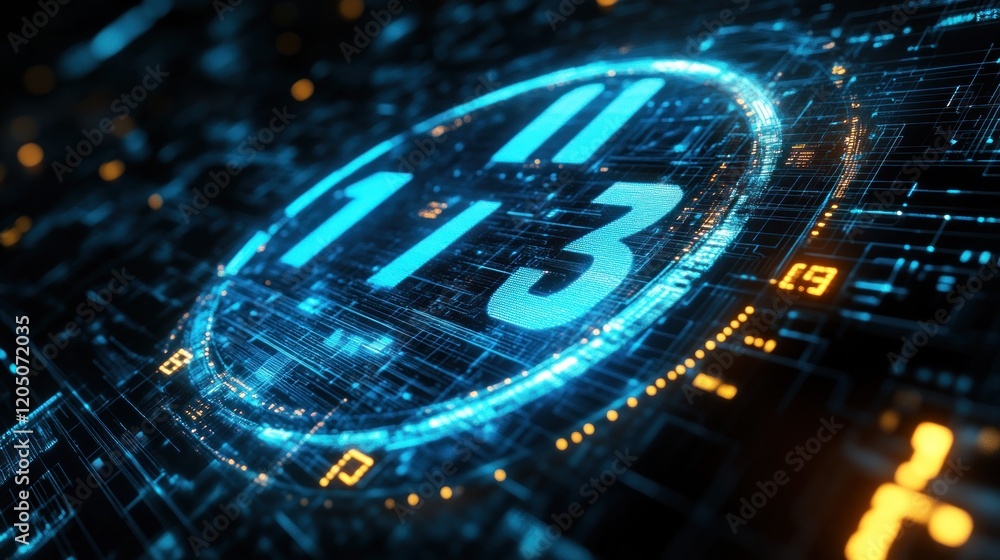 Poster digital circuitry displays number one one three