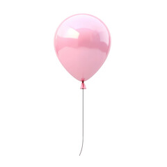 A single pink balloon with a string, often used for celebrations and decorations.
