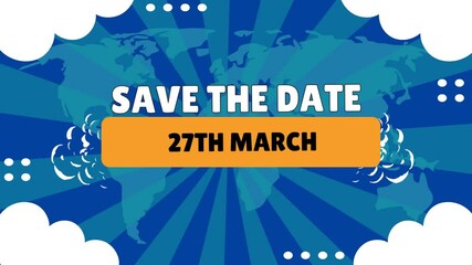 27th of March 27 save the date for march month animated background video .mp4