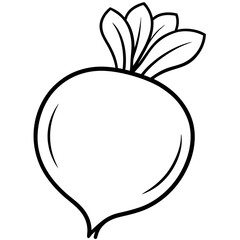 rutabaga line art vector illustration 
