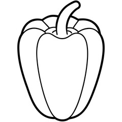 bell pepper line art vector illustration 