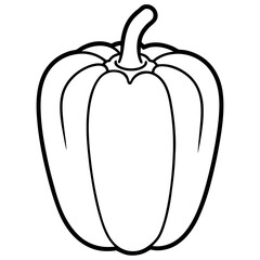 bell pepper line art vector illustration 