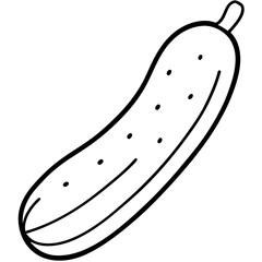 cucumber line art vector illustration 