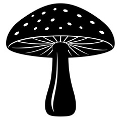 shiitake mushroom silhouette vector illustration 