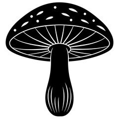  Portobello mushroom silhouette vector illustration 