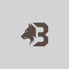 letter B wolf vector logo design