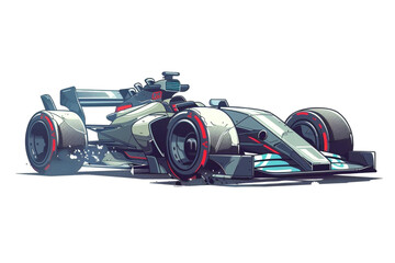  Formula 1 Car Illustration Isolated on a Transparent Background