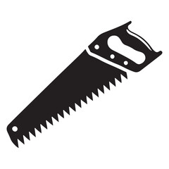 Hand Saw Silhouette Illustration for DIY Projects