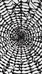 Seamless spider web. Connected black lines on white background