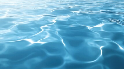 Fototapeta premium Serene Blue Water Surface Gentle Waves Ripple Texture