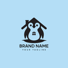 Fototapeta premium penguin real-estate home vector logo concept