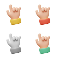 3D illustration of two hand gestures