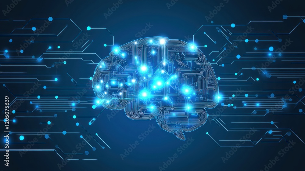 Poster digital brain circuitry artificial intelligence network