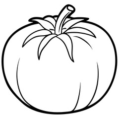 Simple Tomato Outline Illustration