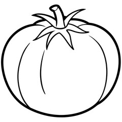 Simple Tomato Outline Illustration