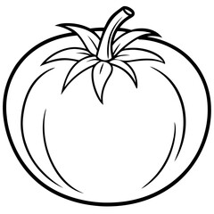 Simple Tomato Outline Illustration