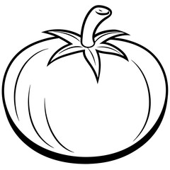 Simple Tomato Outline Illustration