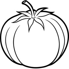 Simple Tomato Outline Illustration