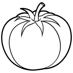 Simple Tomato Outline Illustration